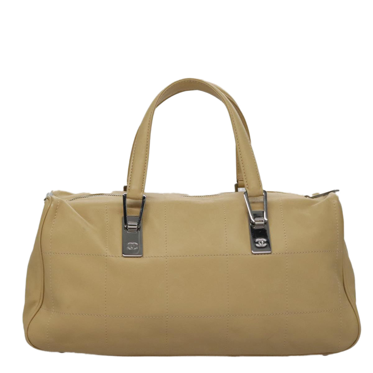 Chanel Chocolate Bar Beige Leather Handbag (Pre-Owned)