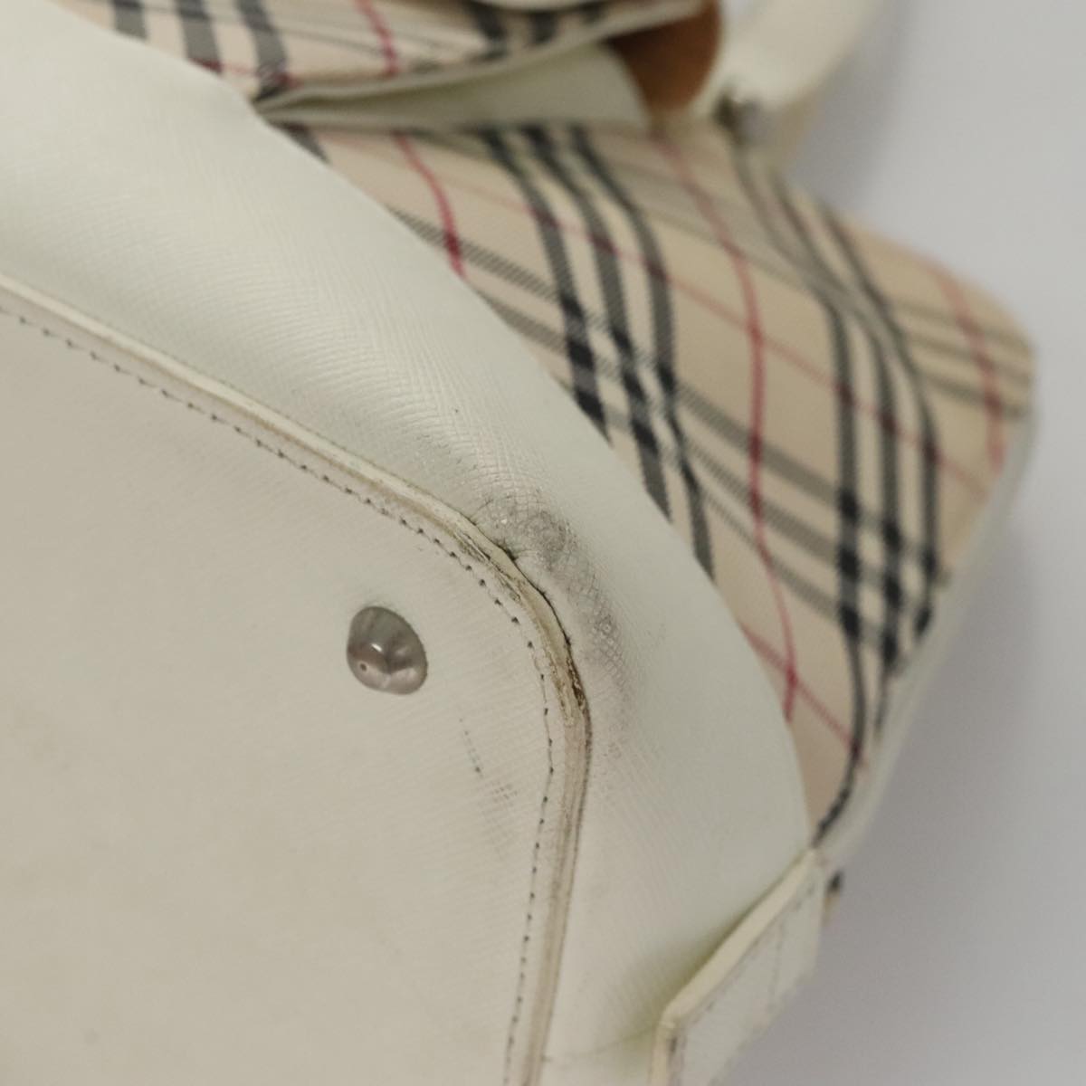 Burberry Nova Check Beige Canvas Handbag (Pre-Owned)