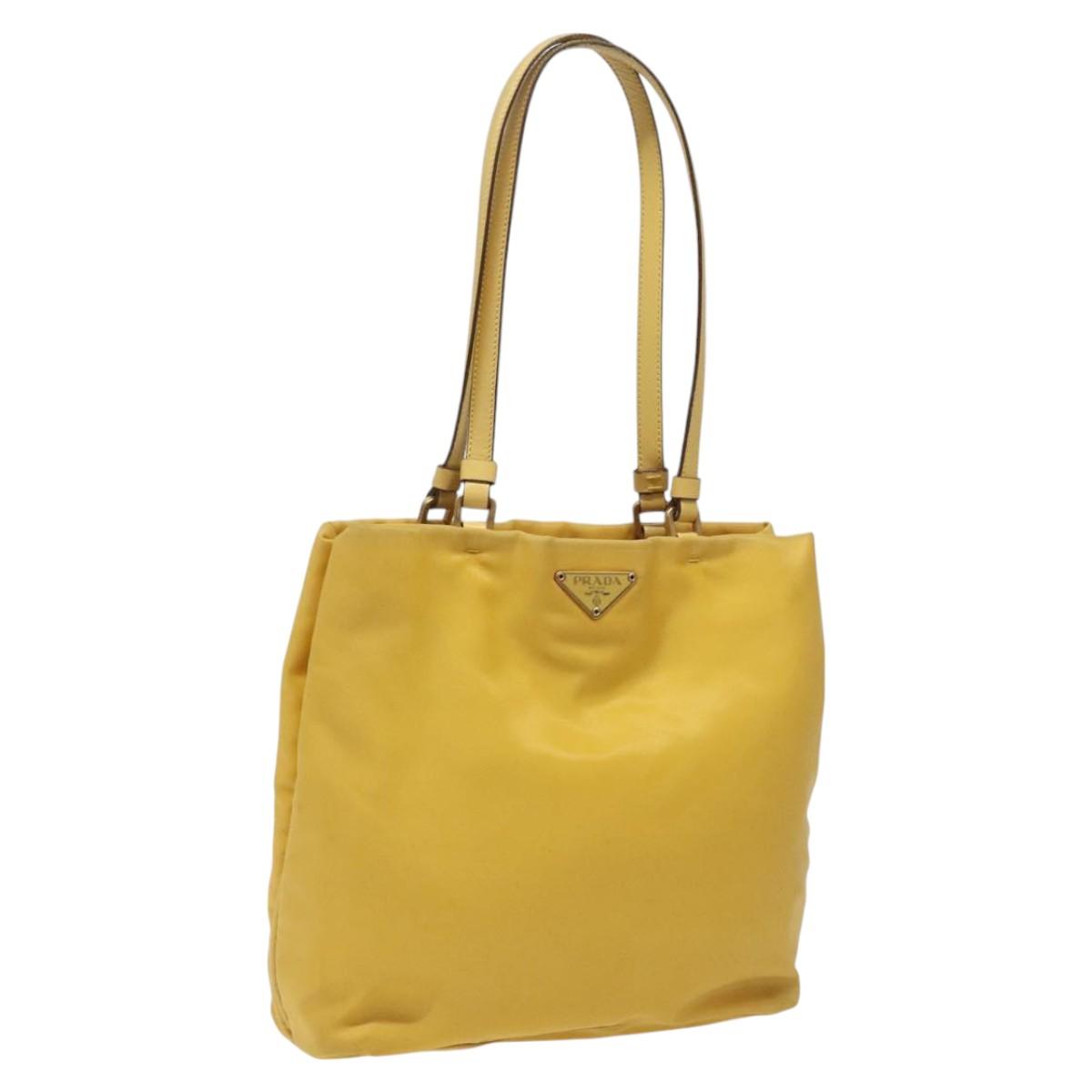Prada Re-Nylon Yellow Synthetic Tote Bag (Pre-Owned)