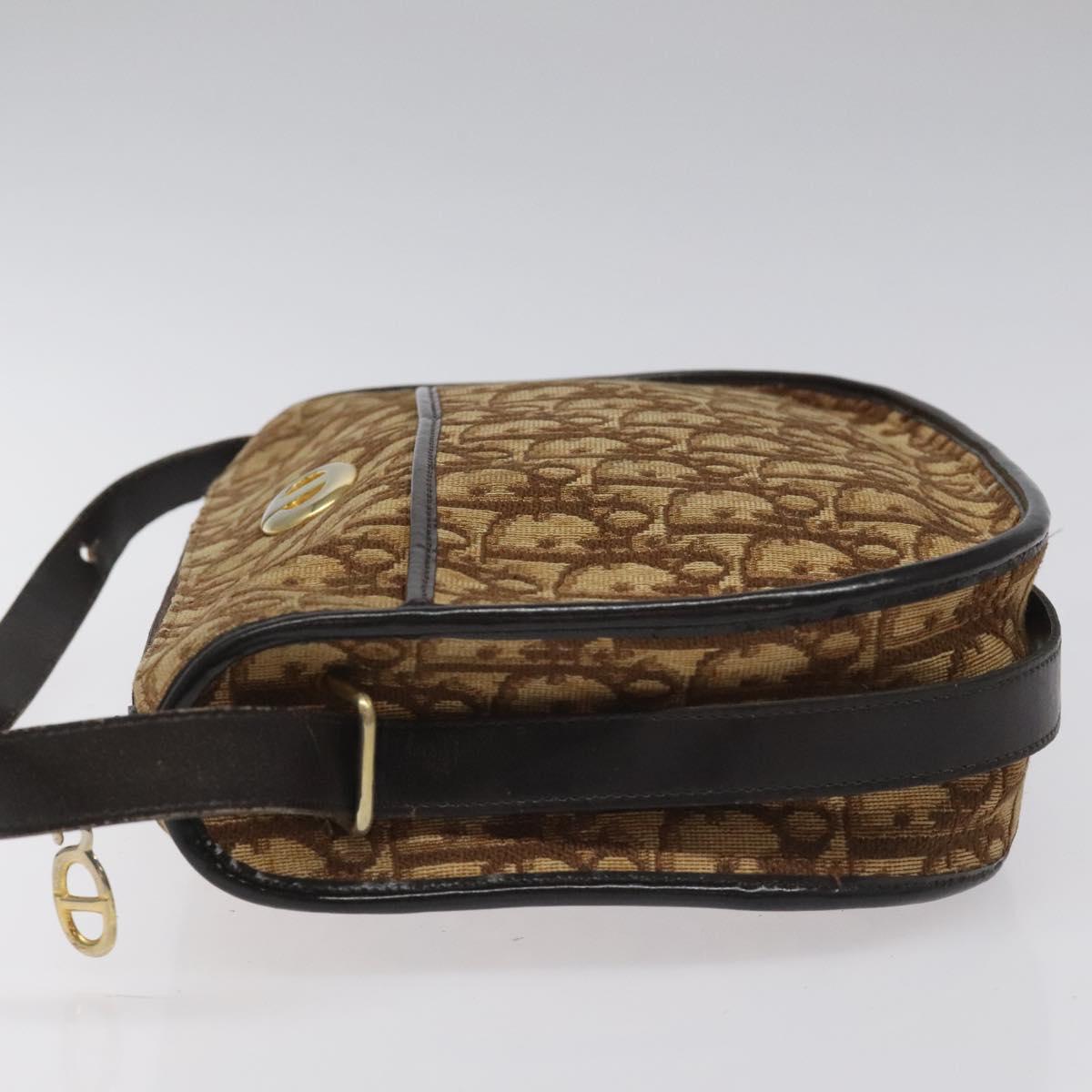 Dior Trotter Brown Canvas Shoulder Bag (Pre-Owned)