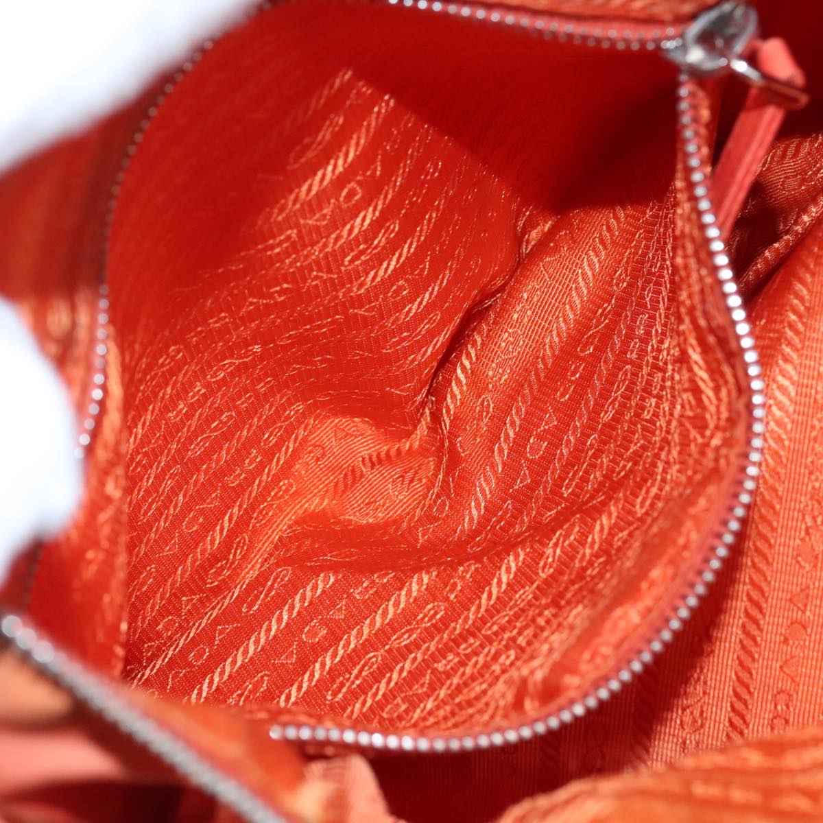 Prada Tessuto Orange Synthetic Shoulder Bag (Pre-Owned)