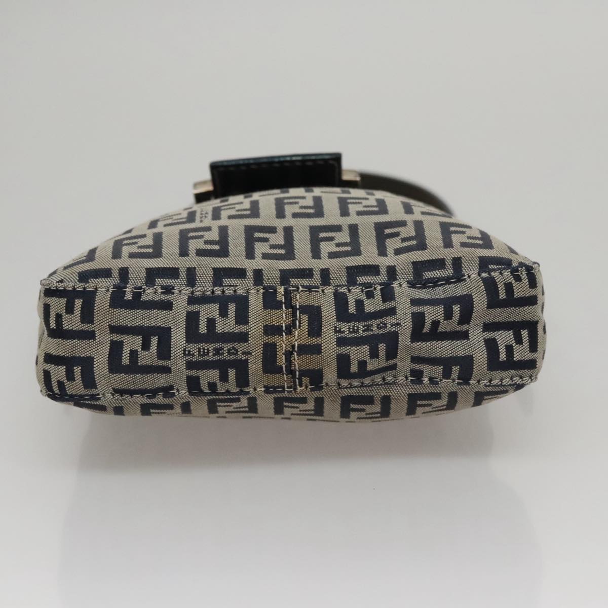 Fendi Zucchino Navy Canvas Shoulder Bag (Pre-Owned)