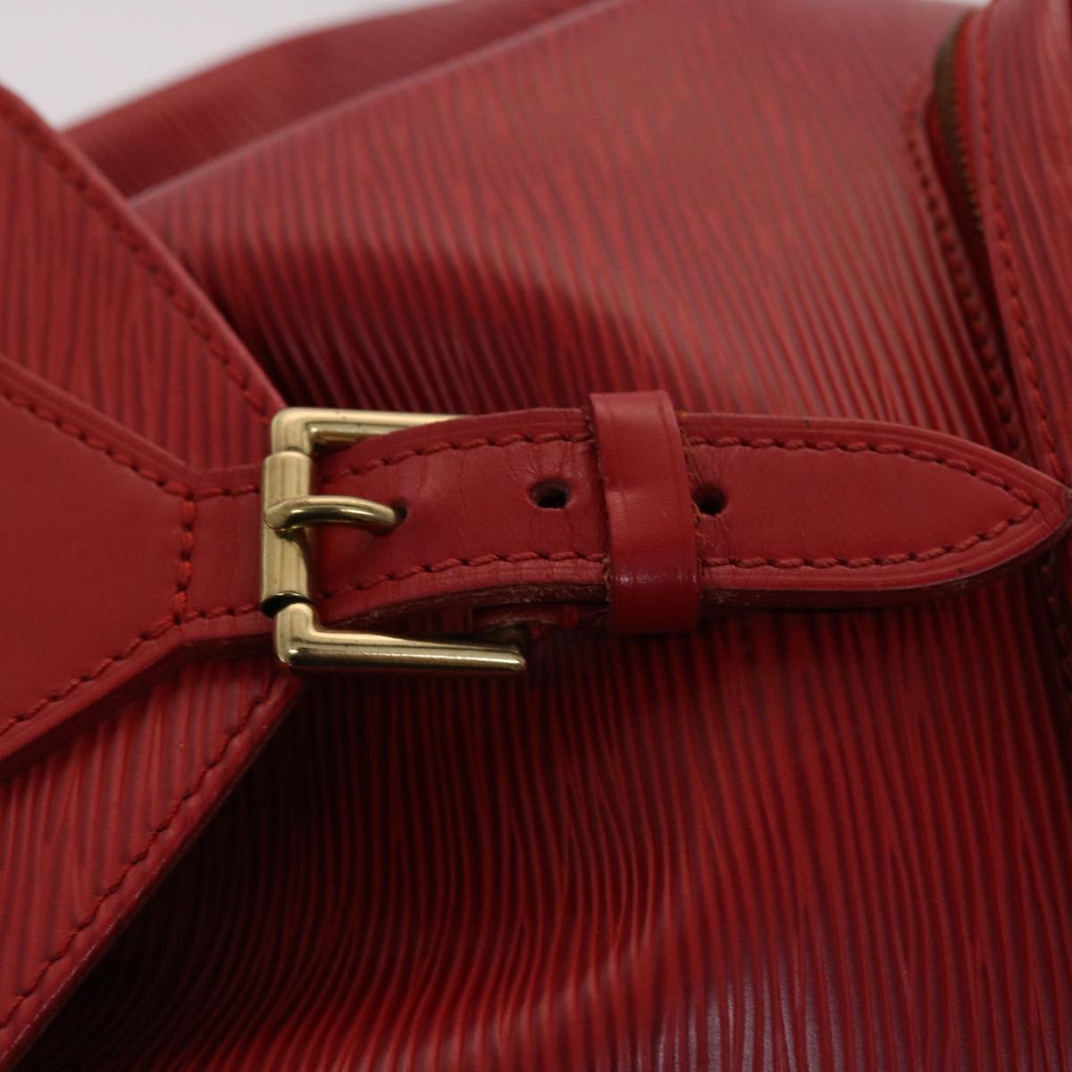 Louis Vuitton Montsouris Red Leather Backpack Bag (Pre-Owned)
