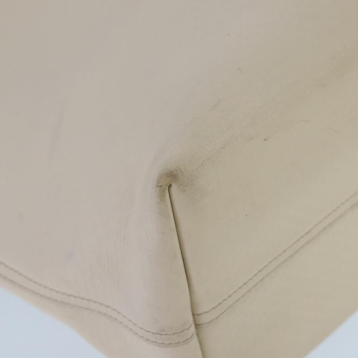 Bottega Veneta Cabas White Leather Tote Bag (Pre-Owned)