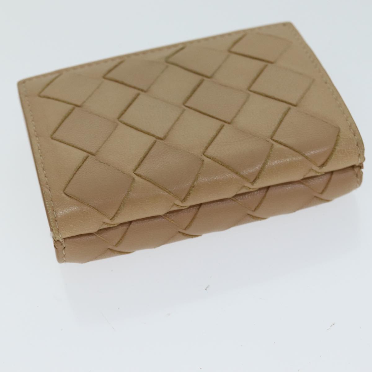 Bottega Veneta Intrecciato Beige Leather Wallet (Pre-Owned)