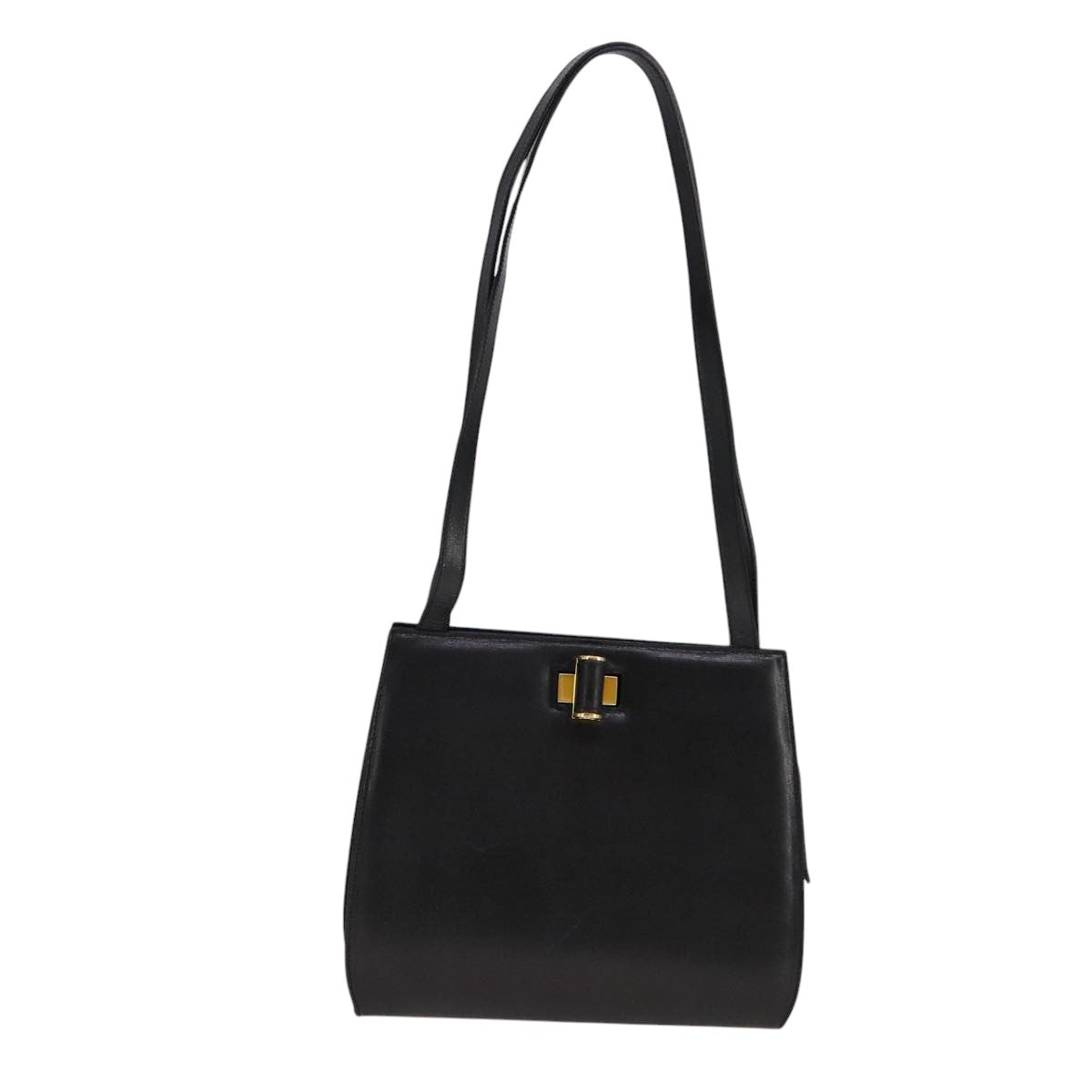 Salvatore Ferragamo Vara Black Leather Shoulder Bag (Pre-Owned)