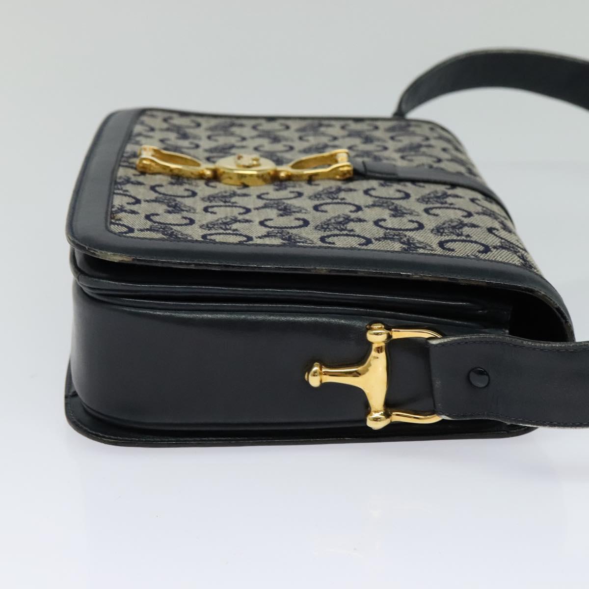 Céline Horse Carriage Navy Canvas Shoulder Bag (Pre-Owned)