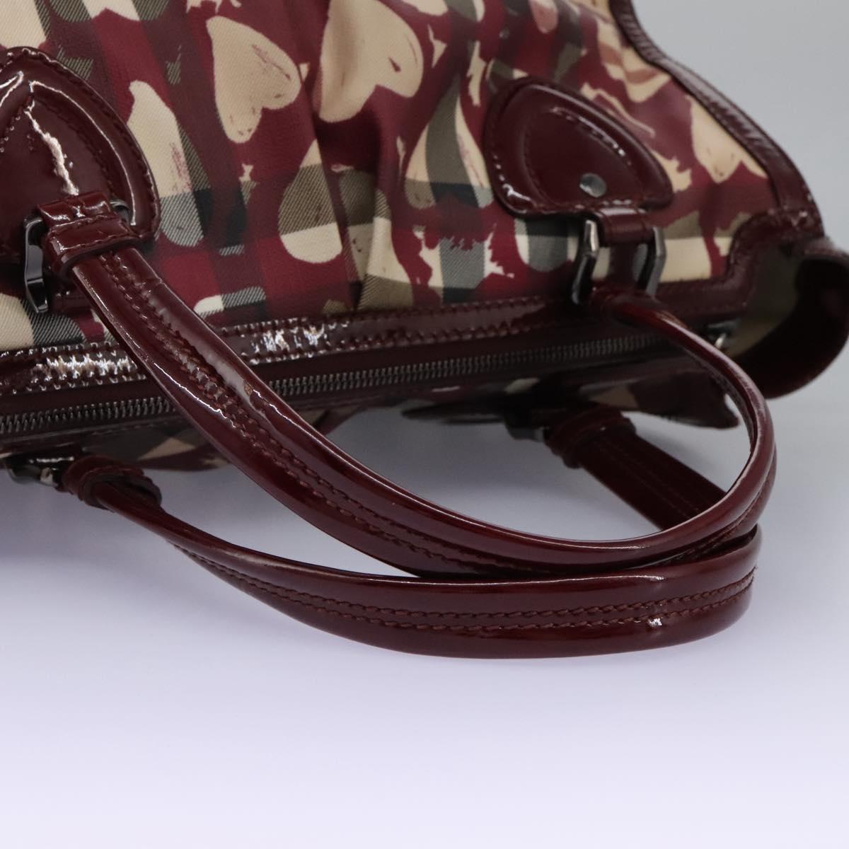 Burberry Heart Burgundy Canvas Travel Bag (Pre-Owned)