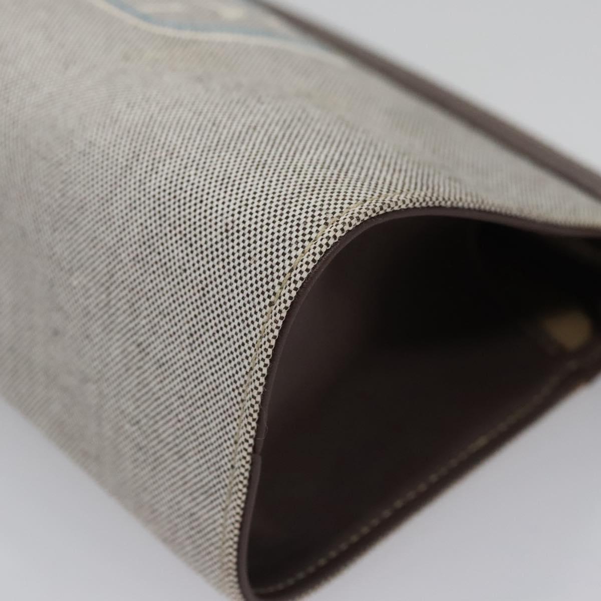 Bulgari Logo Grey Canvas Clutch Bag (Pre-Owned)