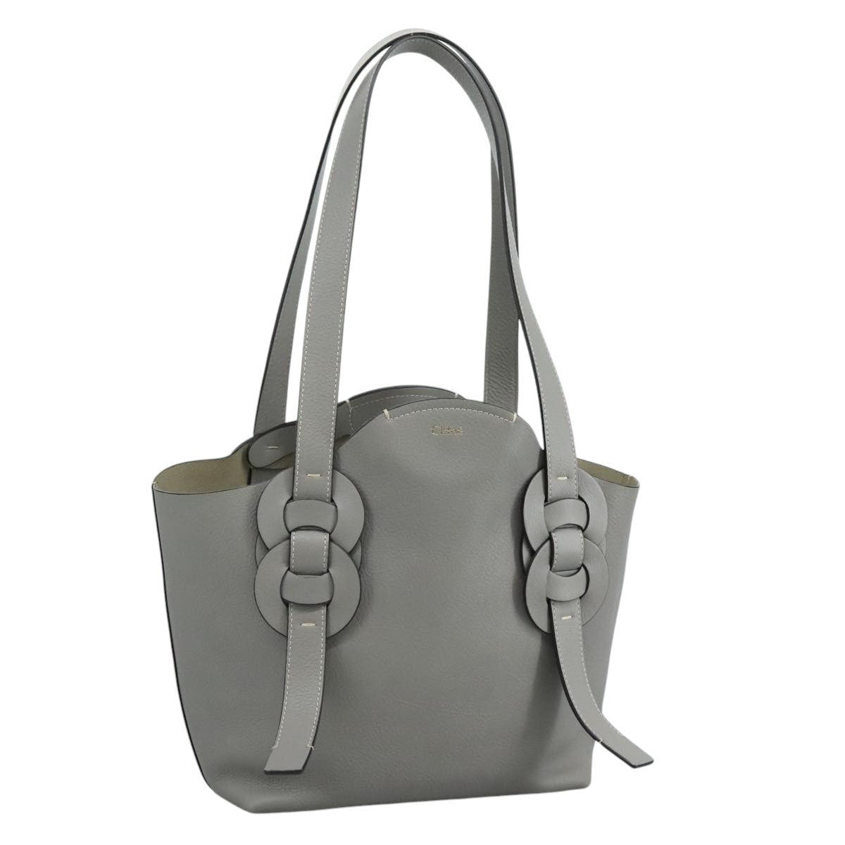 Chloé Darryl Grey Leather Tote Bag (Pre-Owned)