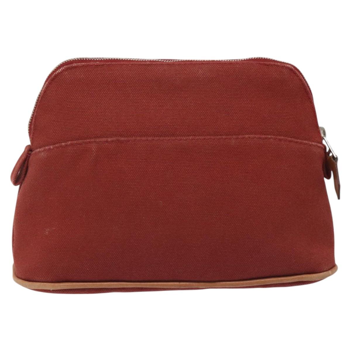 Hermès Bolide Burgundy Canvas Clutch Bag (Pre-Owned)