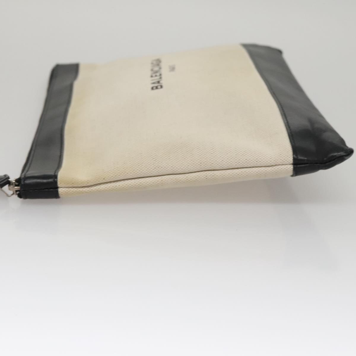 Balenciaga Clip Beige Canvas Clutch Bag (Pre-Owned)