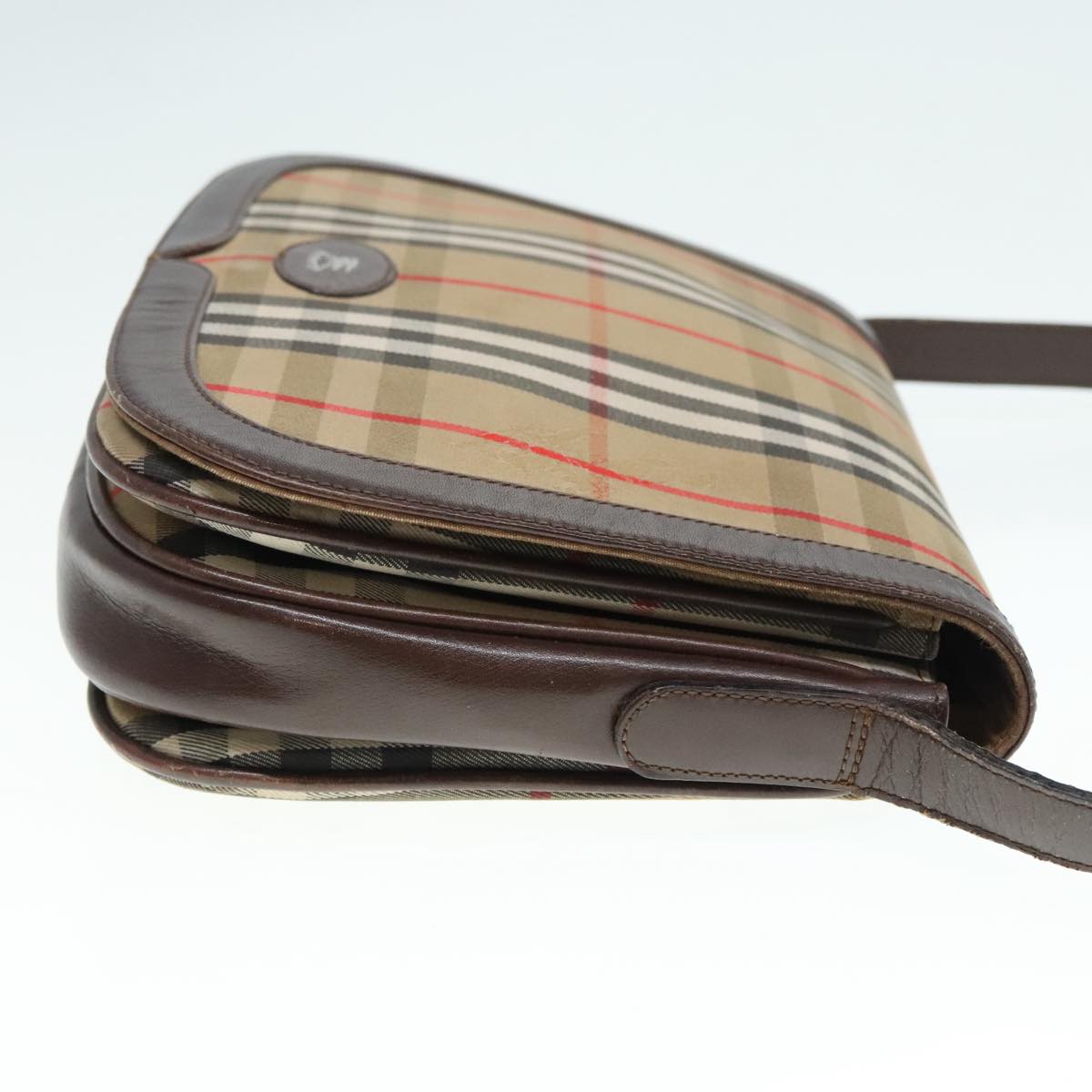 Burberry Nova Check Beige Canvas Shoulder Bag (Pre-Owned)