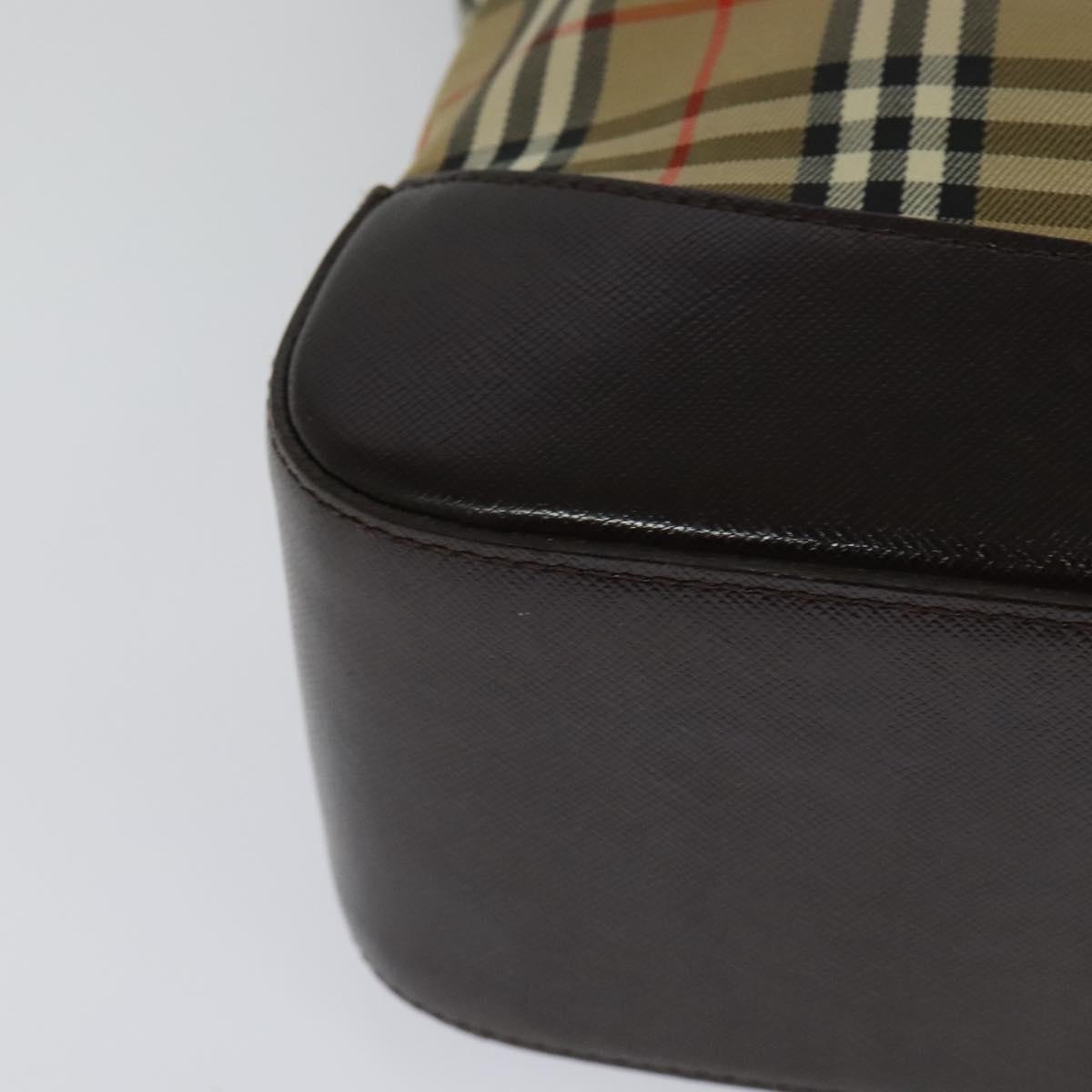 Burberry Nova Check Beige Canvas Shoulder Bag (Pre-Owned)
