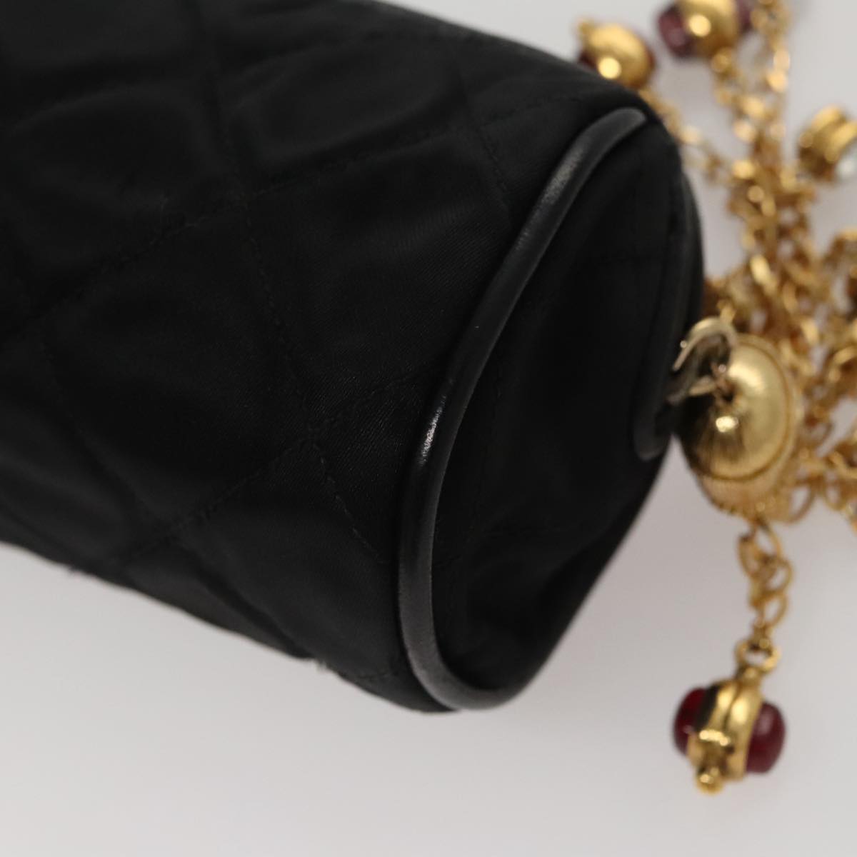 Chanel Gripoix Black Silk Clutch Bag (Pre-Owned)
