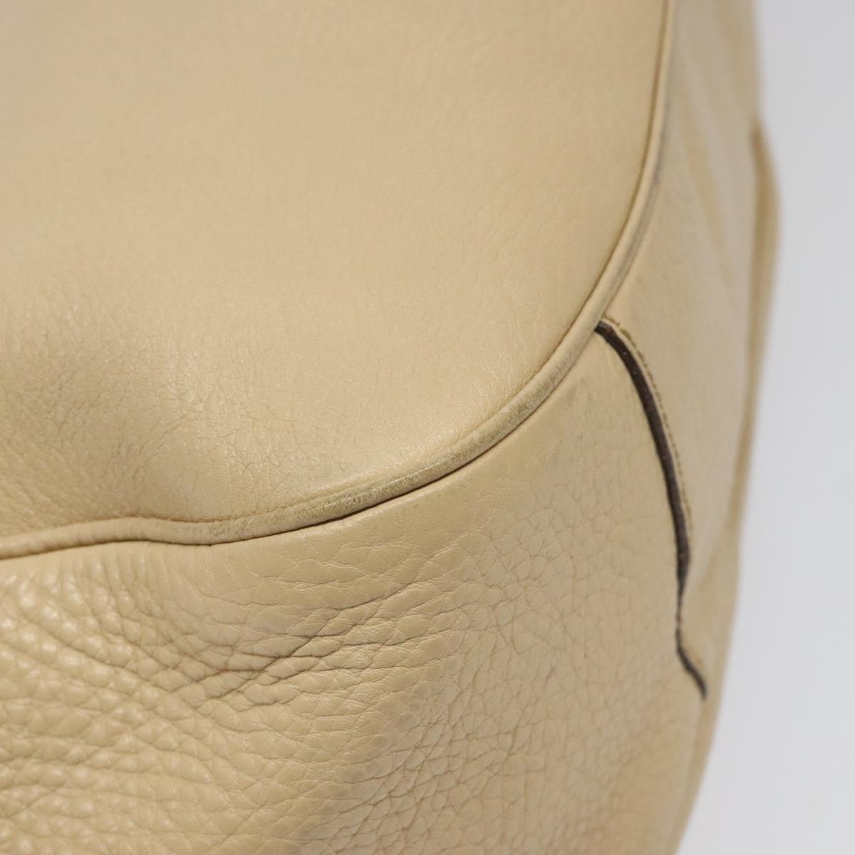 Salvatore Ferragamo Gancini Beige Leather Shoulder Bag (Pre-Owned)