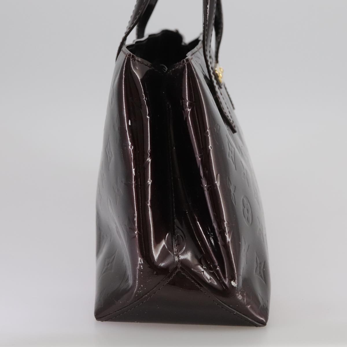 Louis Vuitton Wilshire Burgundy Patent Leather Handbag (Pre-Owned)