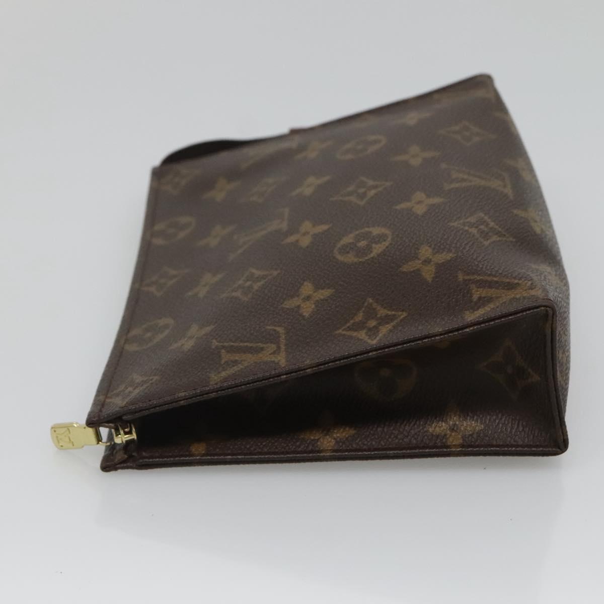 Louis Vuitton Poche Toilette Brown Canvas Clutch Bag (Pre-Owned)