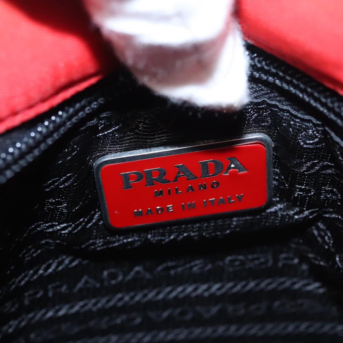 Prada Tessuto Red Synthetic Shoulder Bag (Pre-Owned)