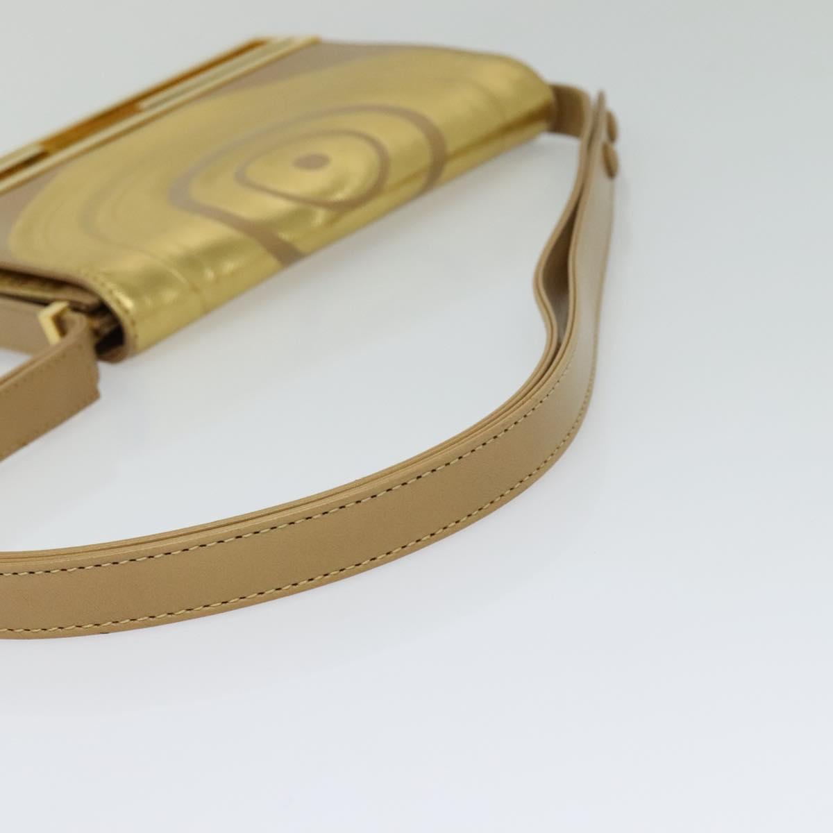 Fendi Gold Leather Shoulder Bag (Pre-Owned)