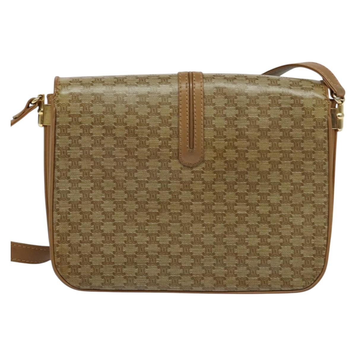 Céline Macadam Beige Canvas Shoulder Bag (Pre-Owned)