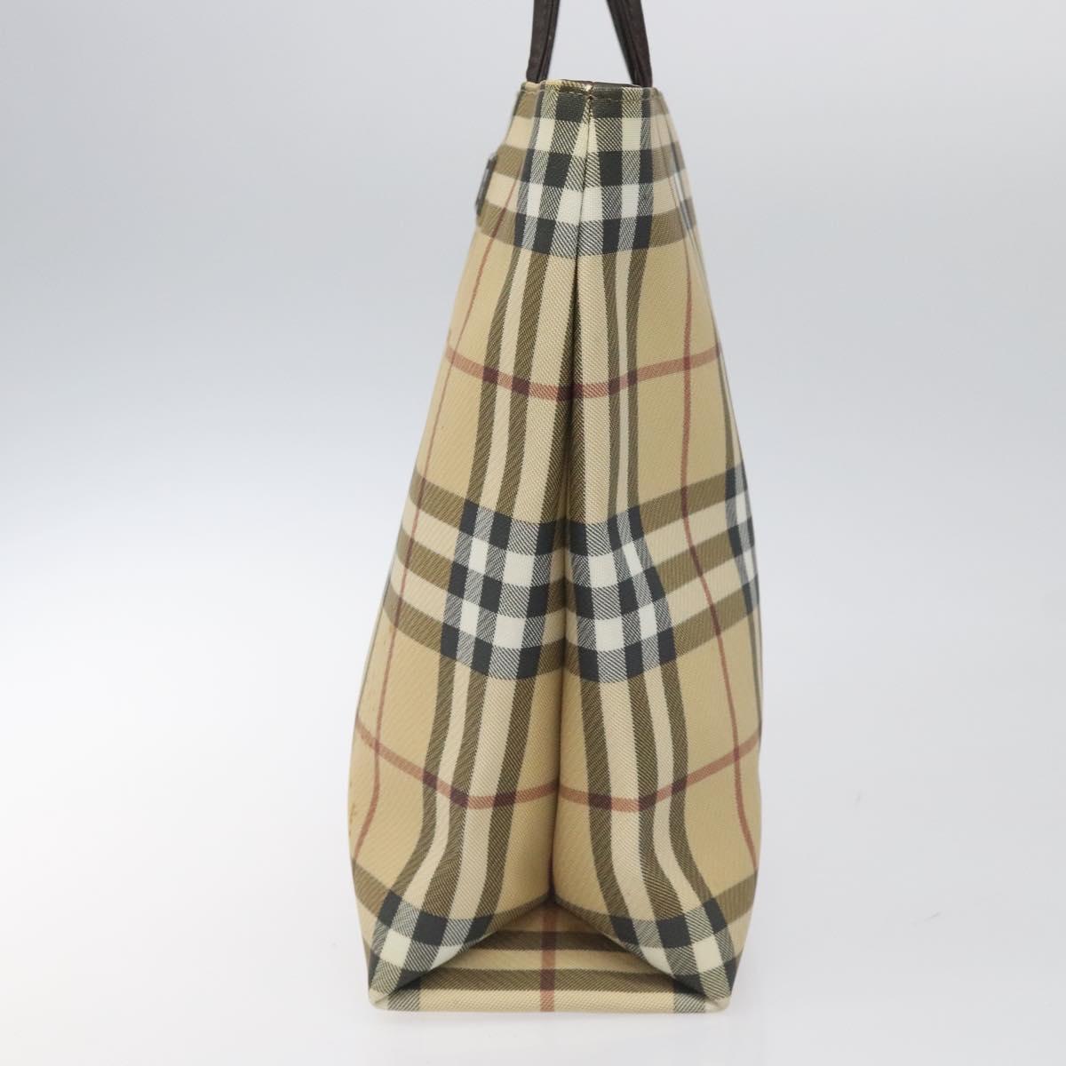 Burberry Nova Check Beige Canvas Tote Bag (Pre-Owned)