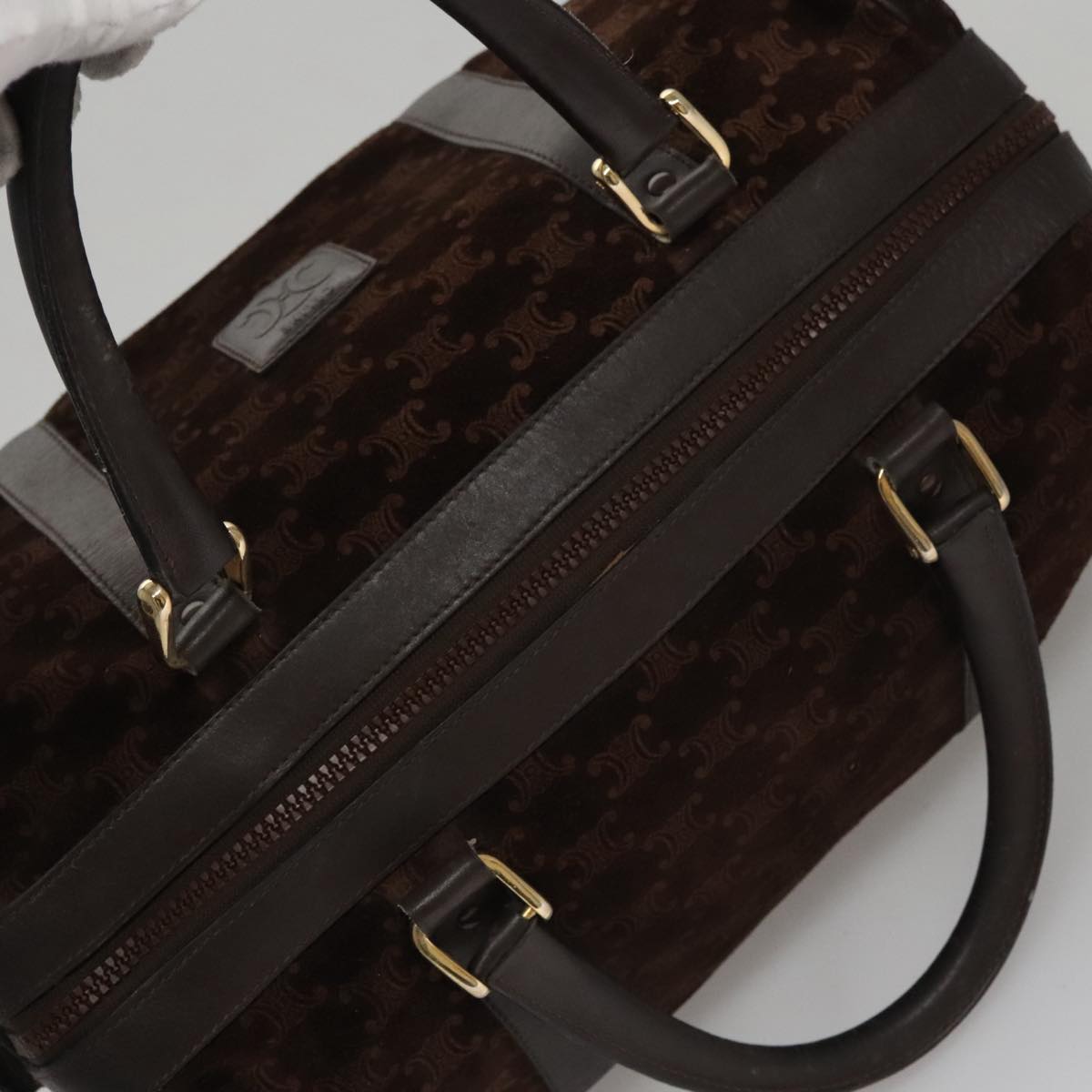 Céline Macadam Brown Suede Handbag (Pre-Owned)