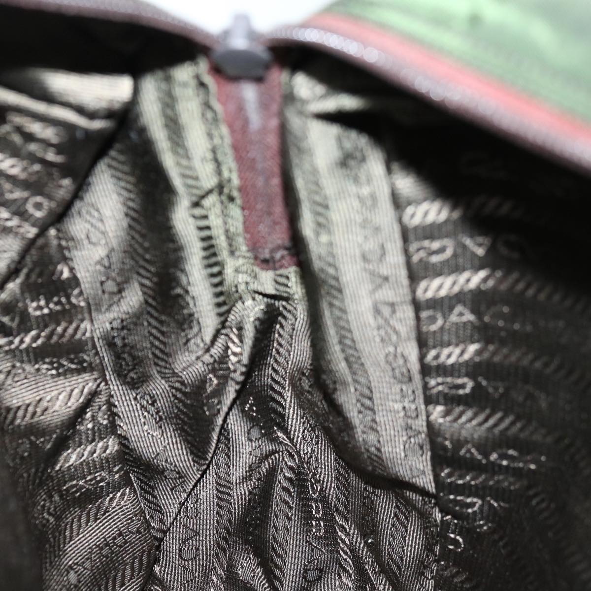 Prada Tessuto Green Synthetic Handbag (Pre-Owned)