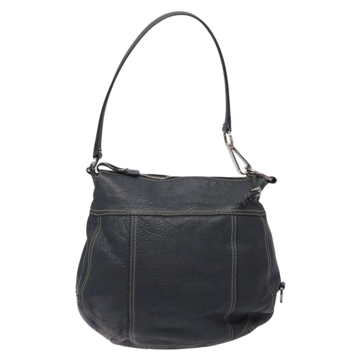 Prada Hobo Navy Leather Shoulder Bag (Pre-Owned)