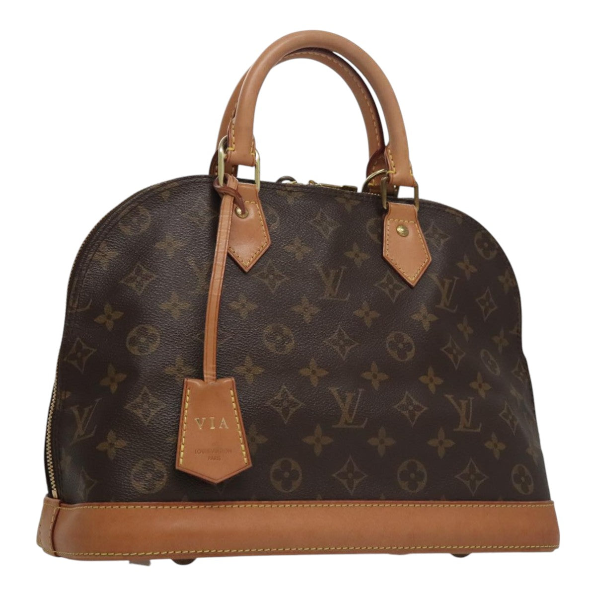 Louis Vuitton Alma Brown Canvas Handbag (Pre-Owned)