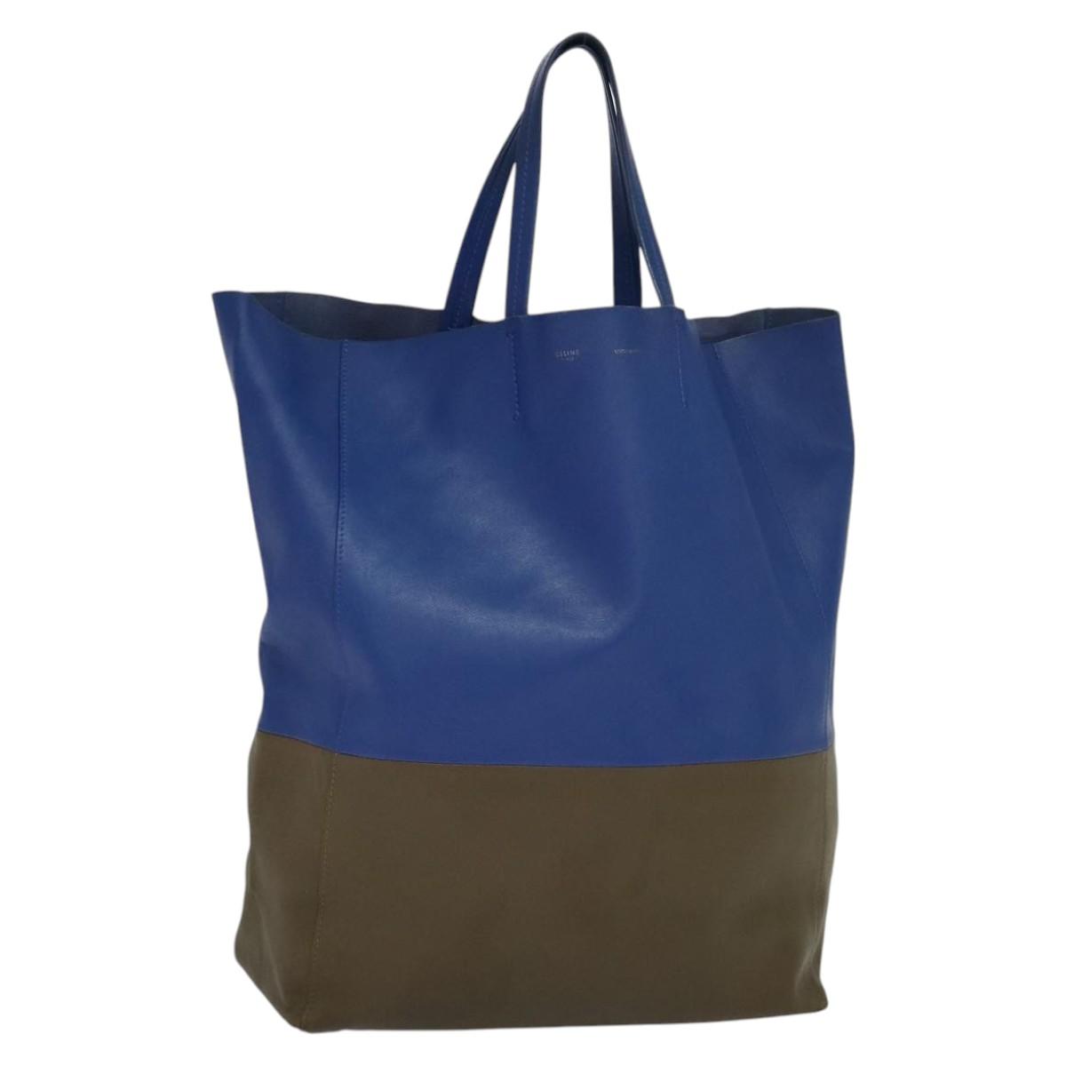 Céline Cabas Vertical Blue Leather Handbag (Pre-Owned)