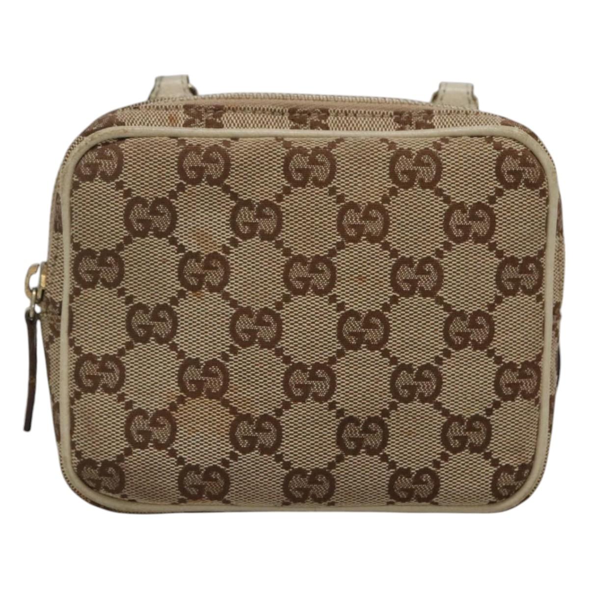 Gucci Gg Canvas Beige Canvas Shoulder Bag (Pre-Owned)