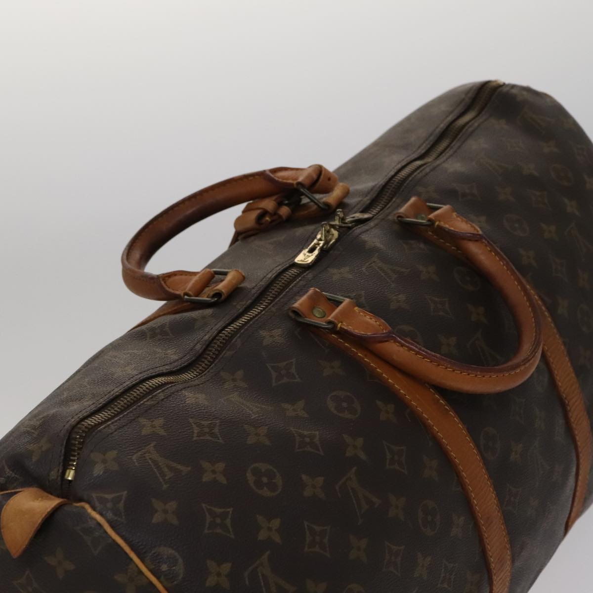 Louis Vuitton Keepall 55 Brown Canvas Travel Bag (Pre-Owned)