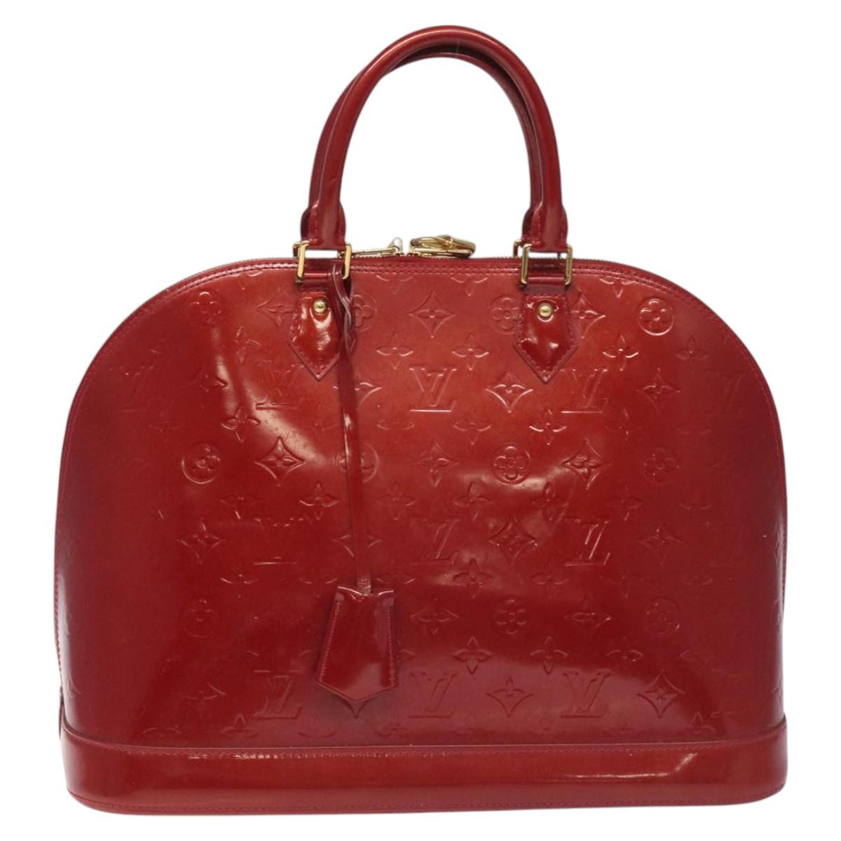 Louis Vuitton Alma Burgundy Patent Leather Handbag (Pre-Owned)