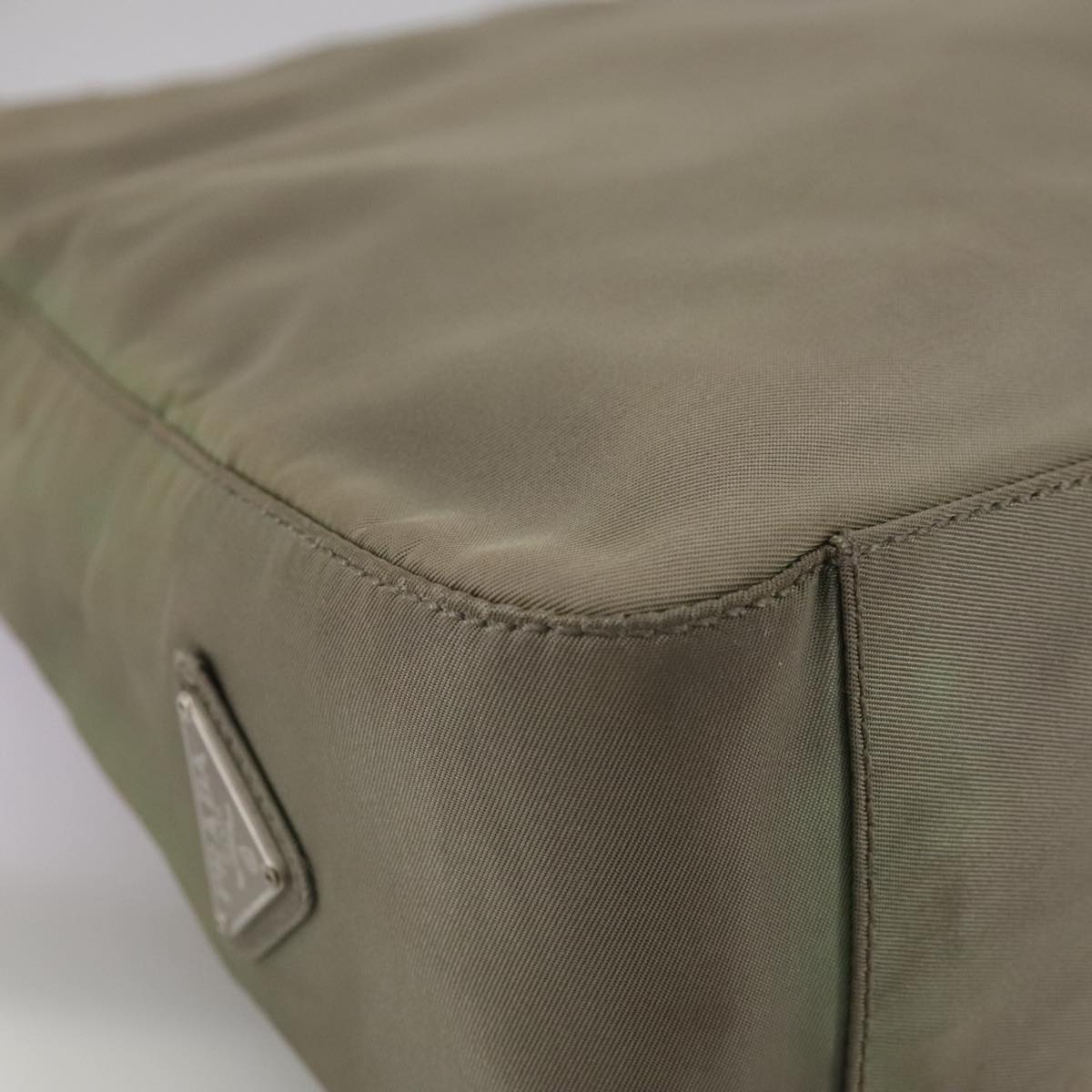 Prada Tessuto Khaki Synthetic Shoulder Bag (Pre-Owned)