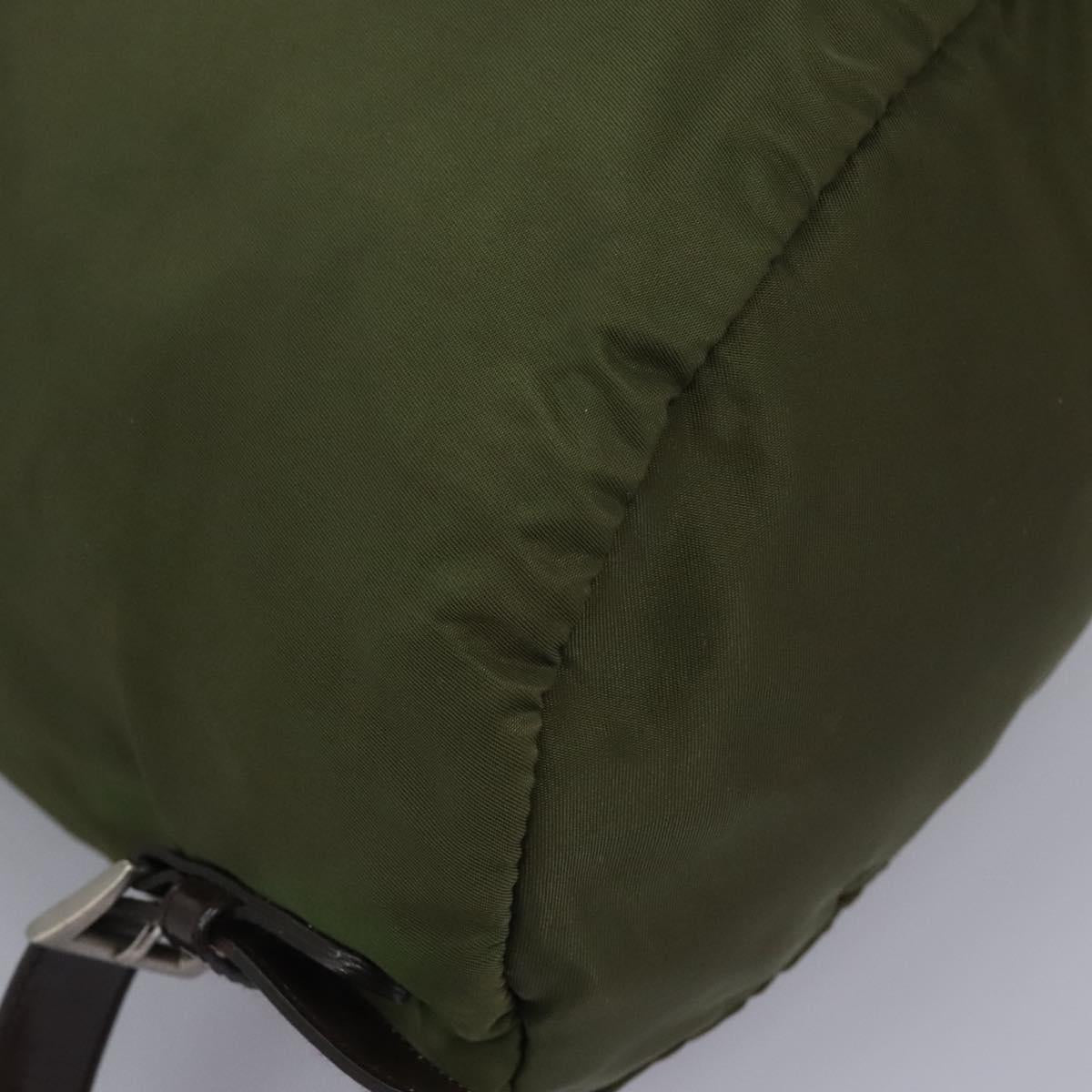 Prada Re-Nylon Khaki Synthetic Backpack Bag (Pre-Owned)