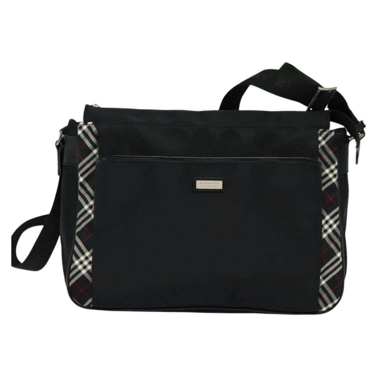Burberry Nova Check Black Synthetic Shoulder Bag (Pre-Owned)
