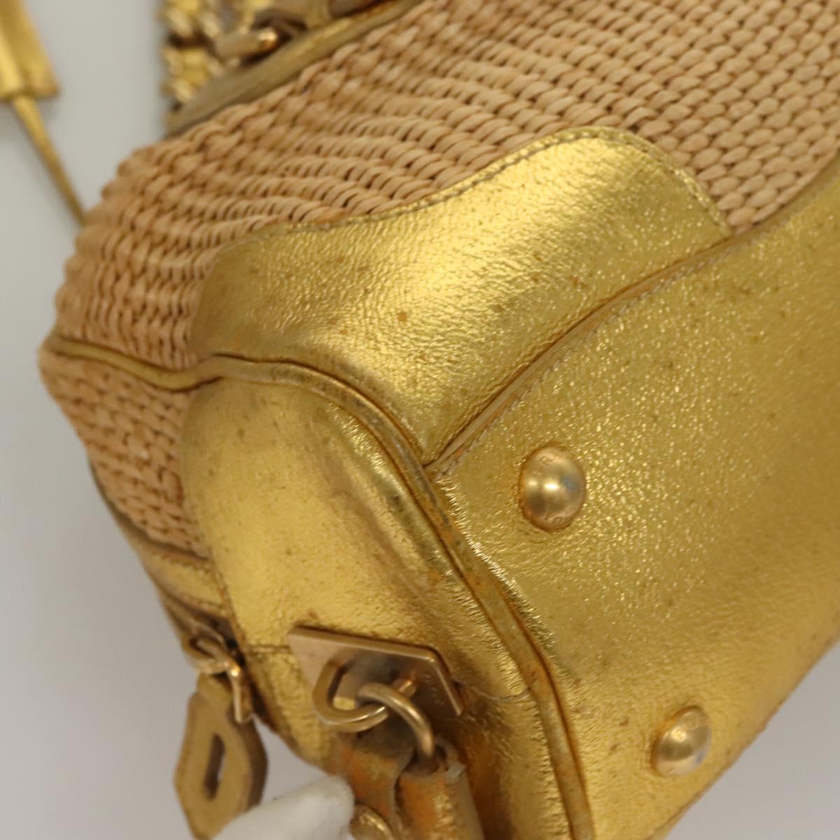 Prada Gold Nylon Shoulder Bag (Pre-Owned)