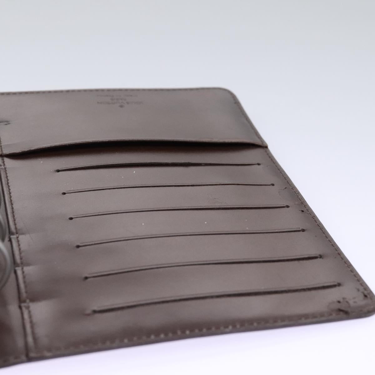 Louis Vuitton Couverture Agenda Fonctionnel Mm Brown Leather Wallet (Pre-Owned)