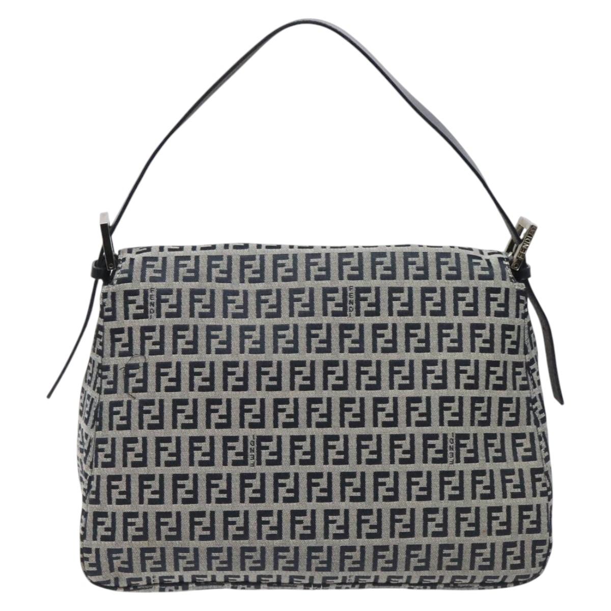 Fendi Mamma Baguette Navy Canvas Shoulder Bag (Pre-Owned)