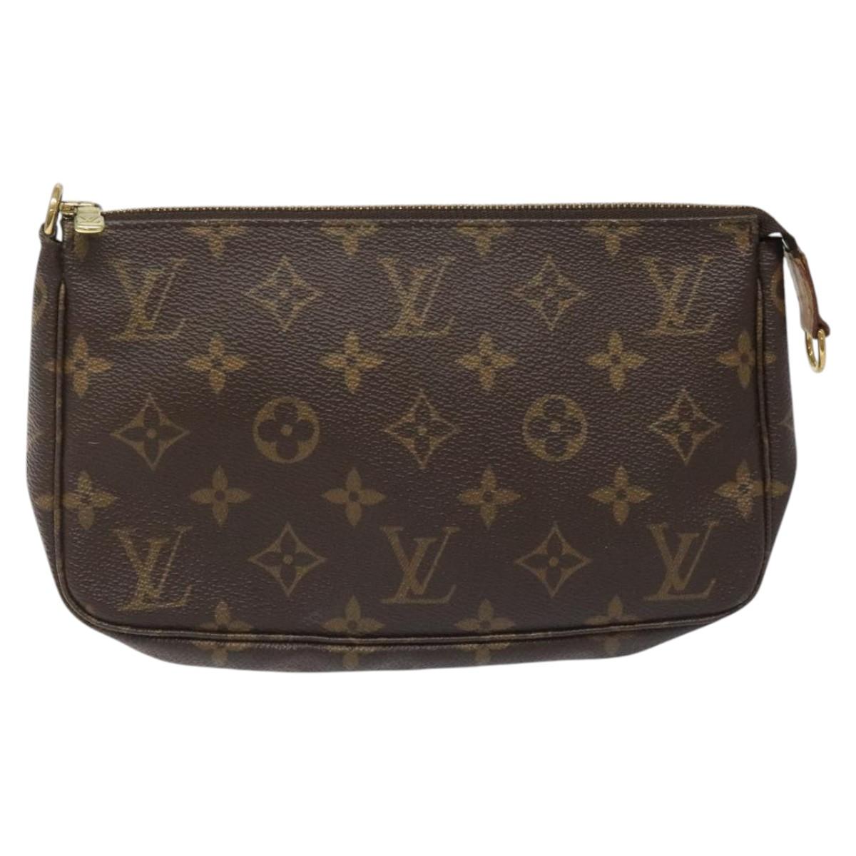 Louis Vuitton Pochette Accessoire Brown Canvas Clutch Bag (Pre-Owned)
