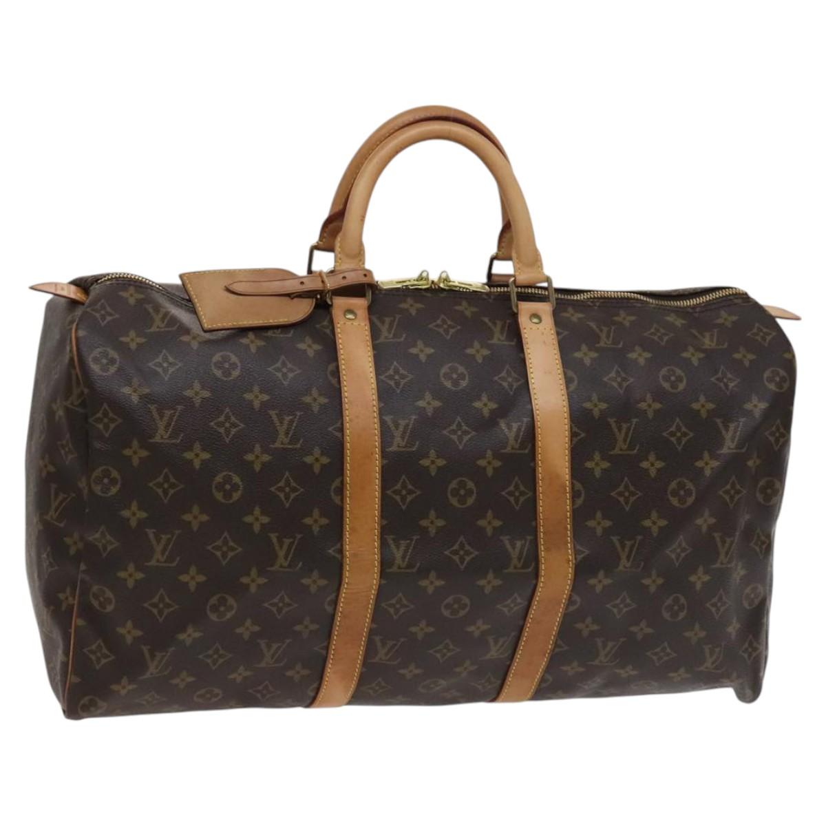 Louis Vuitton Keepall 50 Brown Canvas Travel Bag (Pre-Owned)