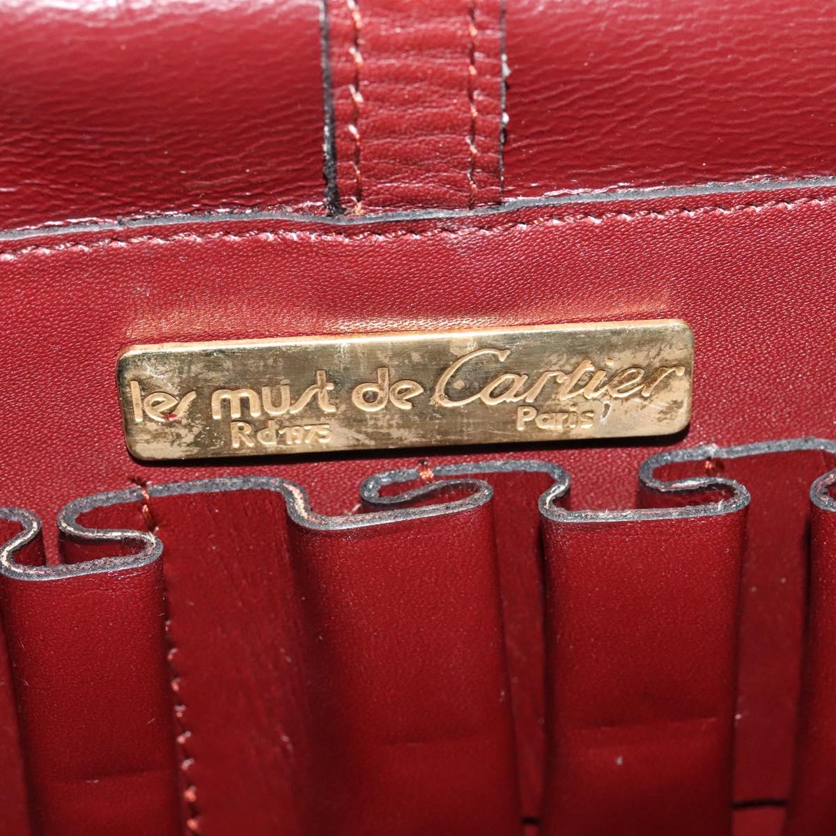 Cartier Must De Cartier Burgundy Suede Shoulder Bag (Pre-Owned)