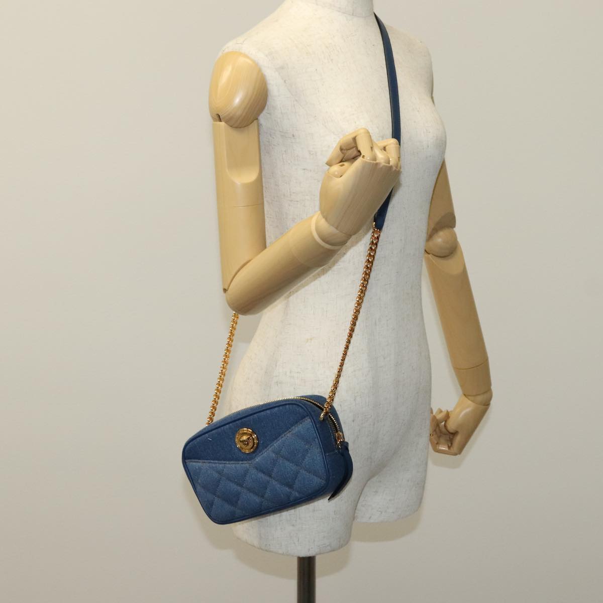 Versace Blue Denim - Jeans Shoulder Bag (Pre-Owned)