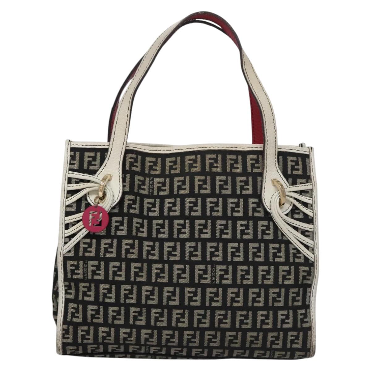 Fendi Zucchino Black Canvas Handbag (Pre-Owned)