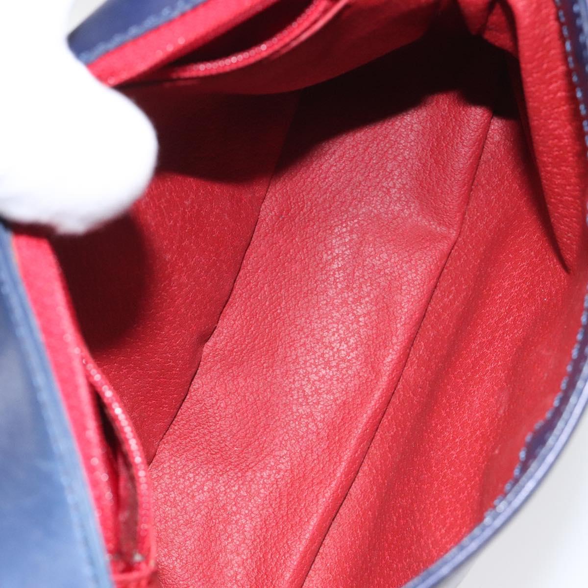 Céline Logo Du Cercle Blue Leather Shoulder Bag (Pre-Owned)