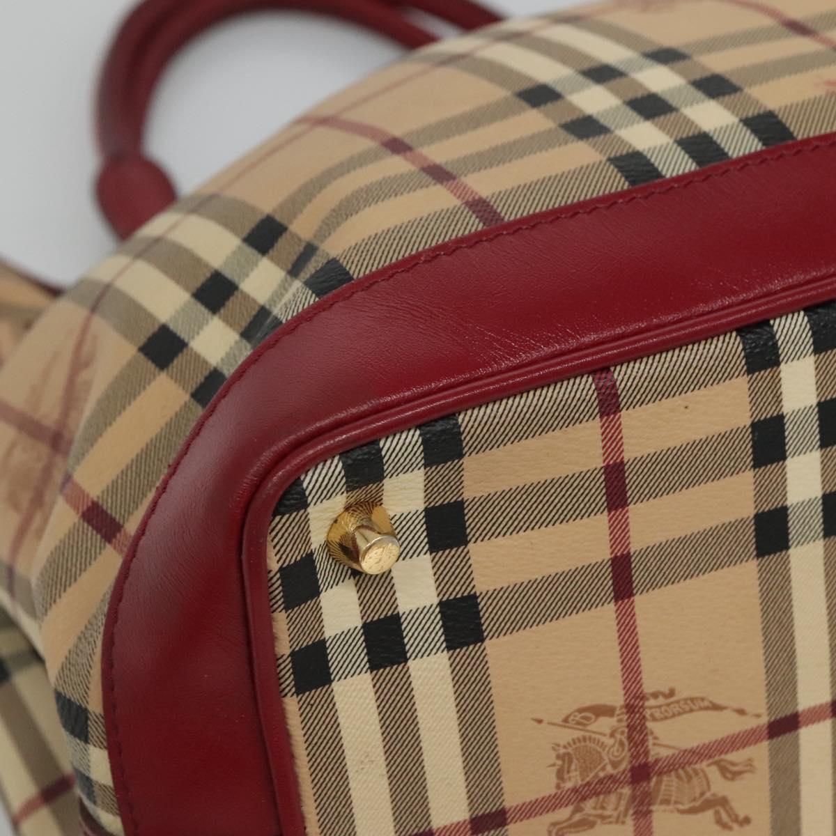 Burberry Haymarket Beige Canvas Handbag (Pre-Owned)
