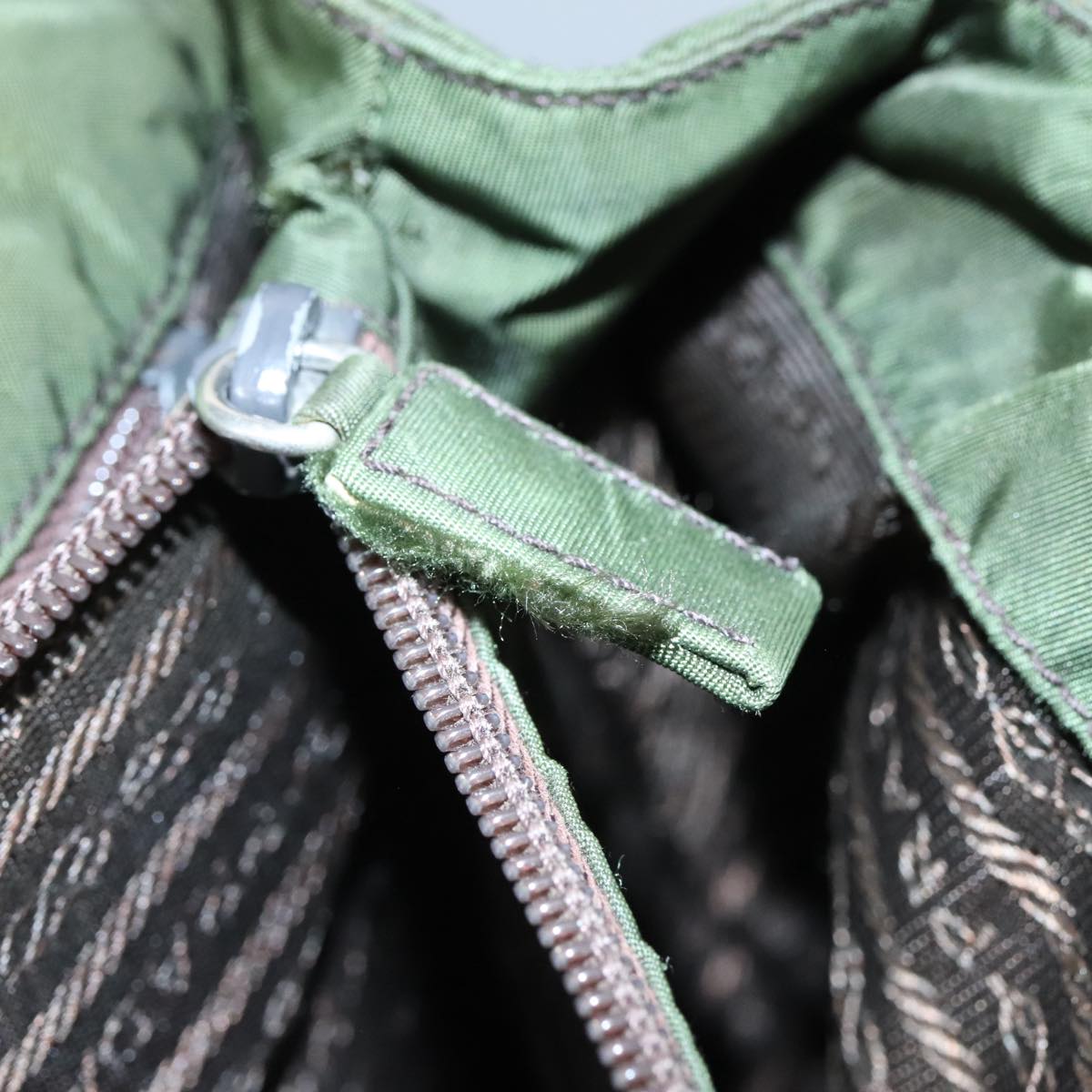 Prada Tessuto Khaki Synthetic Handbag (Pre-Owned)