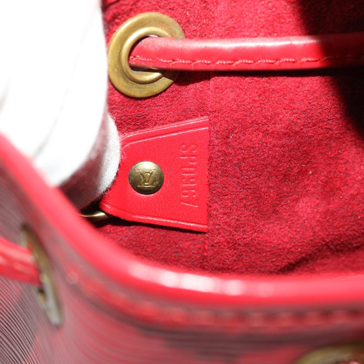 Louis Vuitton Montsouris Red Leather Backpack Bag (Pre-Owned)