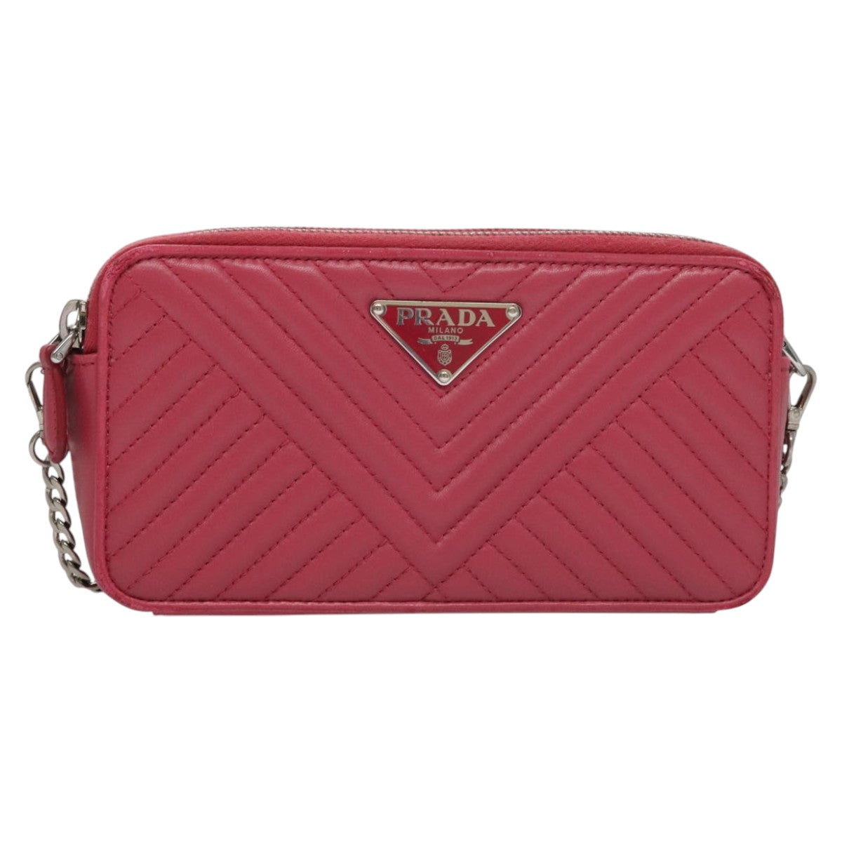 Prada Nappa Gauffré Pink Leather Shoulder Bag (Pre-Owned)